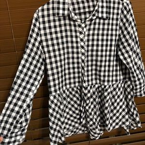 Flannel peplum shirt